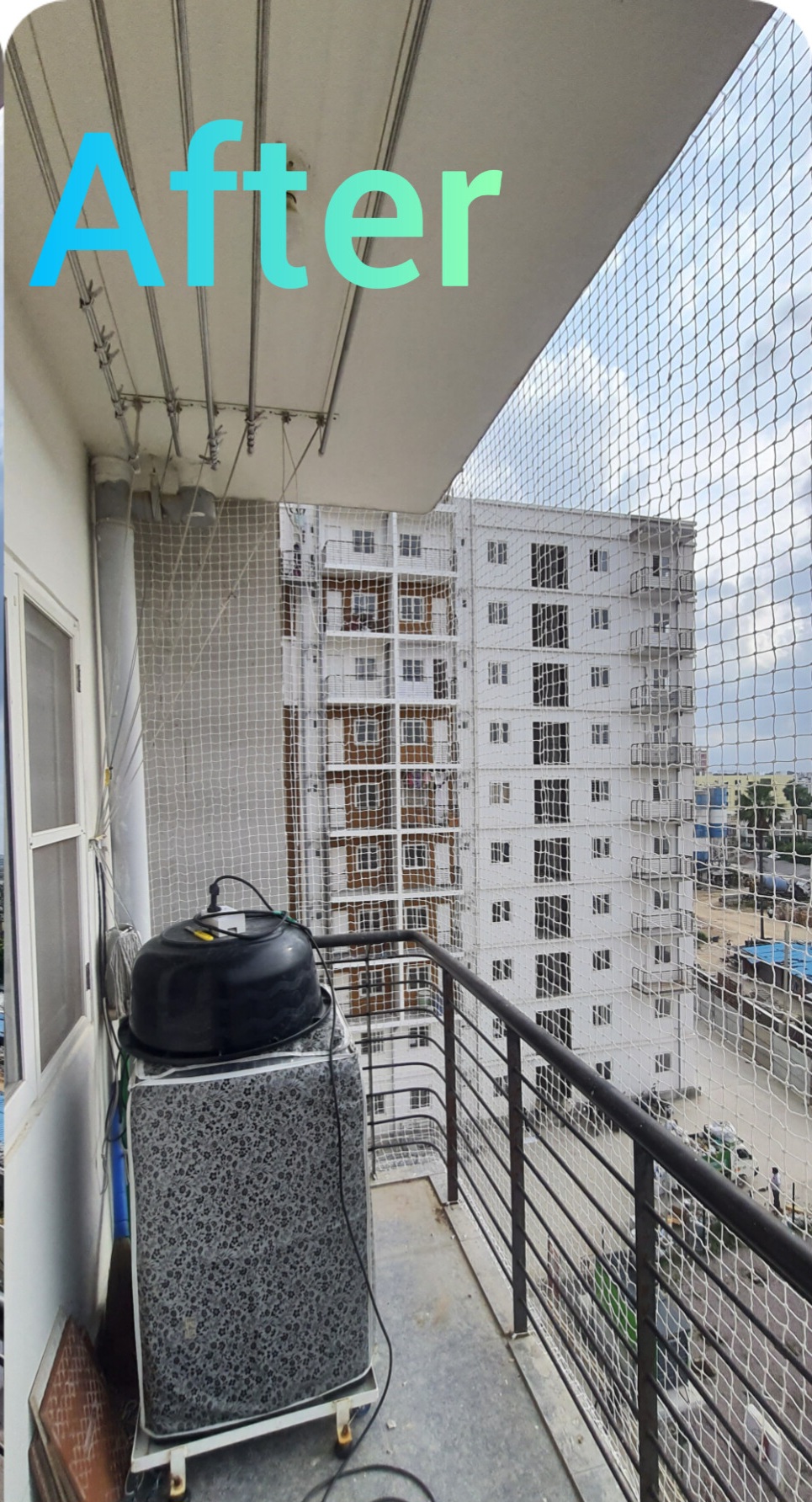 Apartment duct after pigeon netting